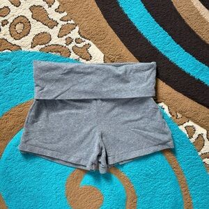 Active Basic Fold Over Gray Women's Shorts
